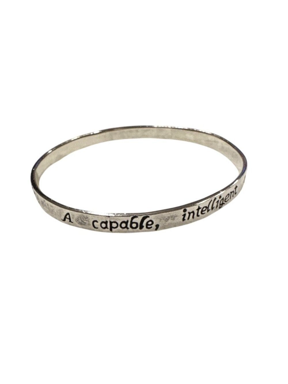 .925 Sterling Silver Bangle Bracelet with Proverbs 31:10 Engraving, 17.90 grams